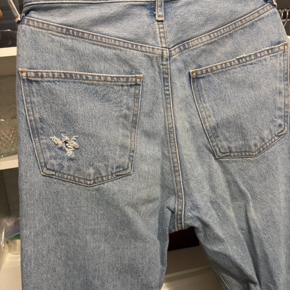 AGOLDE (Los Angelos) Straight Jeans in Light Wash Size 24 Distressed - Picture 4 of 14